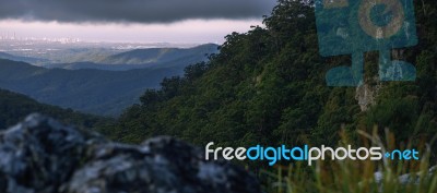 Mountain View From The Gold Coast Hinterlands Stock Photo