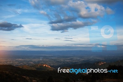 Mountain With Blue Sky Stock Photo