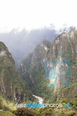 Mountains And Urubamba River Stock Photo