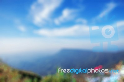 Mountains At Sky With Blurred Images Stock Photo