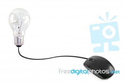 Mouse And Bulb Stock Photo