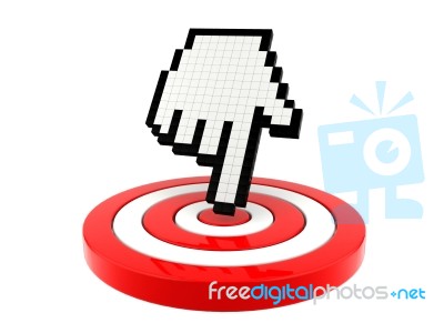 Mouse Cursor Pointing At Target Stock Image