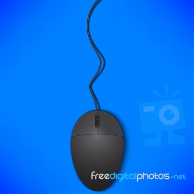 Mouse Isolated On Blue Background Stock Image