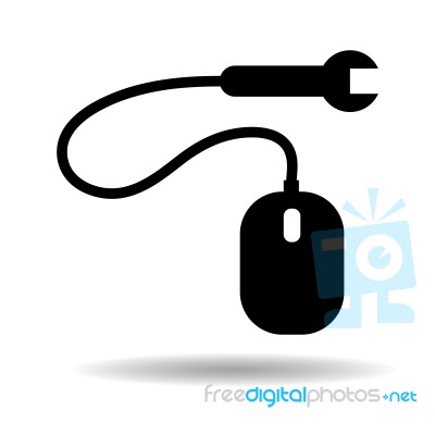 Mouse Settings Icon  Illustration Eps10 On White Background Stock Image