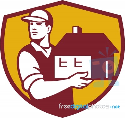 Mover Handling House Crest Retro Stock Image