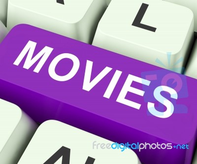 Movies Key Means Films Or Movie
 Stock Image