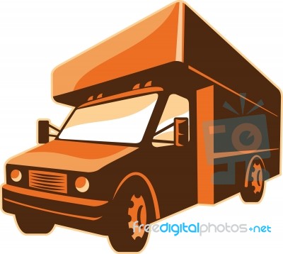 Moving Delivery Truck Van Retro Stock Image