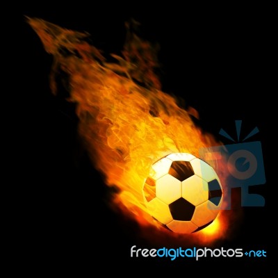 Moving Flame Soccer Ball Stock Image