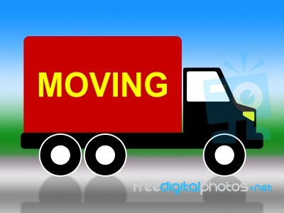 Moving House Represents Change Of Address And Lorry Stock Image