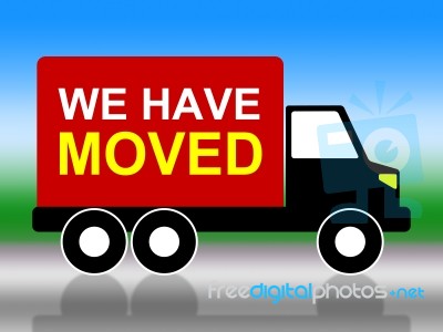 Moving House Represents Change Of Residence And Lorry Stock Image