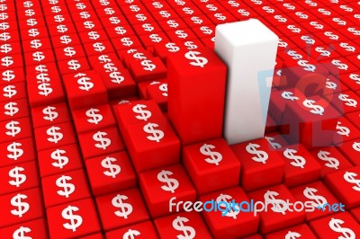 Moving Up Dollar Graph Stock Image