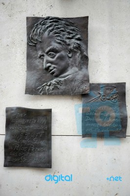 Mozart Relief In Munich Stock Photo