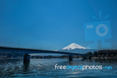 Mt. Fuji In Autumn At Kawaguchiko Lake Snow Landscape,mt. Fuji Is Famous Japan Mountain,tourist People Call Mt. Fuji As Fuji, Fujisan, Fujiyama, Fuji-san,japan Stock Photo