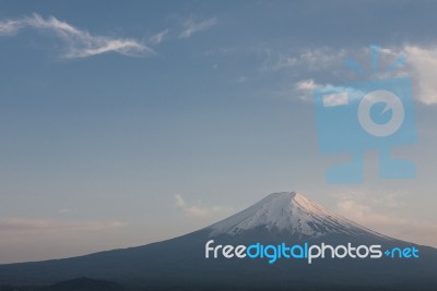 Mt Fuji View In Twilight Stock Photo