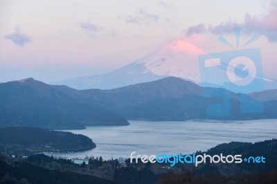 Mt.fuji At Ashi Lake, Japan Stock Photo