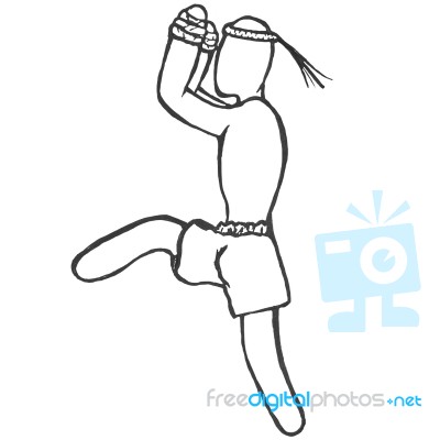 Muay Thai Cartoon Stock Photo