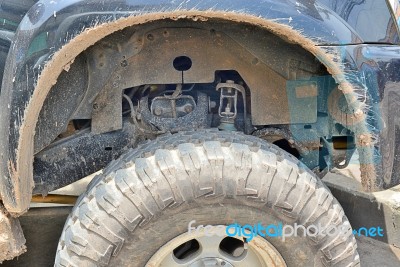 Muddy Wheel Stock Photo