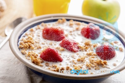 Muesli And Fruit Stock Photo