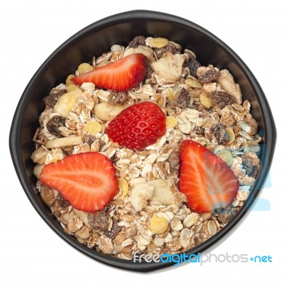 Muesli Bowl Isolated Stock Photo