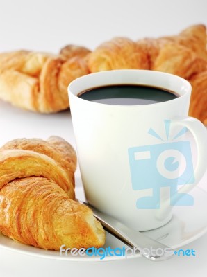 Mug And Croissants Stock Photo