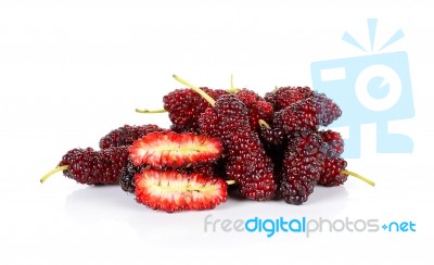 Mulberry Isolated On The White Background Stock Photo