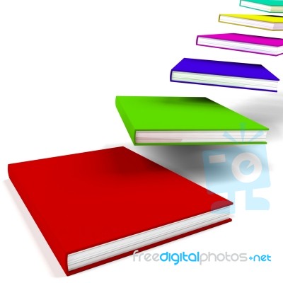 Mulircolored Books Flying Stock Image