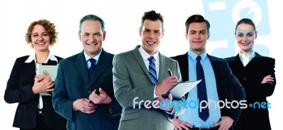 Multi Ethnic Business People Posing Together Stock Photo