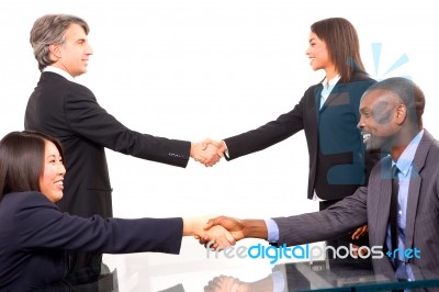 Multi Ethnic Team During A Meeting Stock Photo