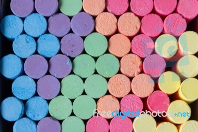 Multicolor Chalk For Blackboard Stock Photo