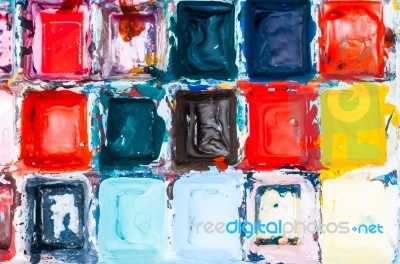 Multicolor Kids' Bright Messy Paint Stock Photo