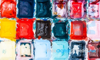 Multicolor Kids' Bright Messy Paint Stock Photo