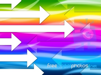 Multicolored Arrows Background Shows Colorful And Direction
 Stock Image