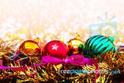 Multicolored Balls For Christmas Stock Photo