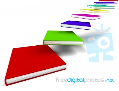 Multicolored Books Flying Stock Image