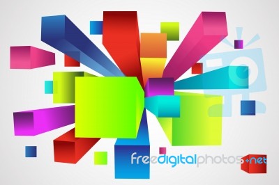 multicolored cube background Stock Image