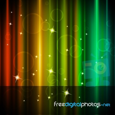 Multicolored Curtains Background Shows Stars And Bubbles
 Stock Image