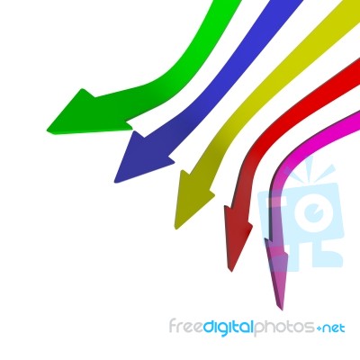 Multicolored Down Arrows Stock Image