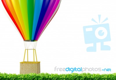 Multicolored Hot Air Balloon   Stock Image