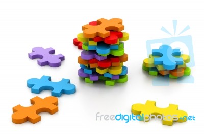 Multicolored Jigsaw Pizzle Stock Image