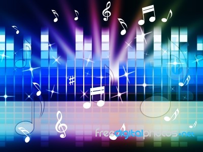 Multicolored Music Background Shows Playing Tune Or Metal
 Stock Image