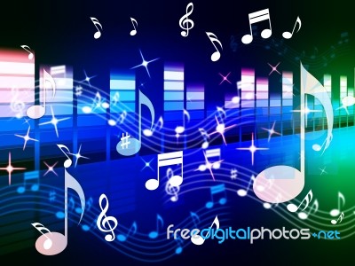 Multicolored Music Background Shows Song Randb Or Blues
 Stock Image