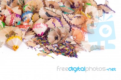 Multicolored Pencil Shavings Stock Photo