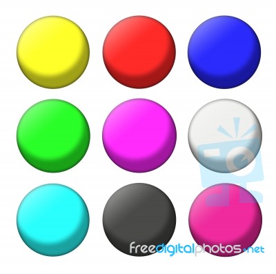 Multicolored Round buttons Stock Photo