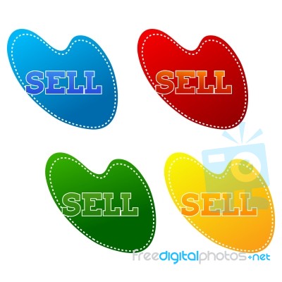 Multicolored Sell word Stock Image