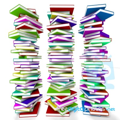 Multicolored Stacked Books Stock Image