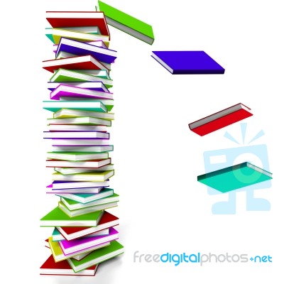 Multicolored Stacked Books Stock Image