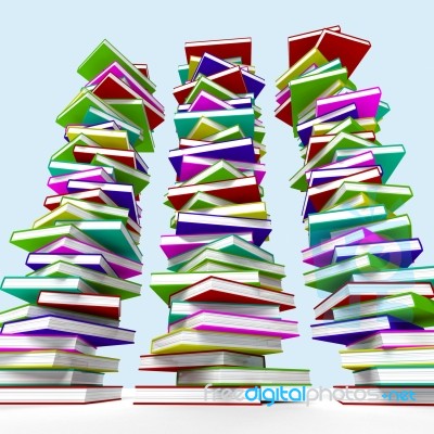 Multicolored Stacked Books Stock Image