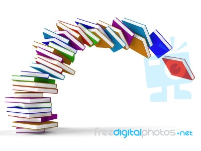 Multicolored Stacked Books Stock Image