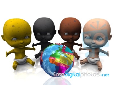 Multiethnic Babies Stock Image