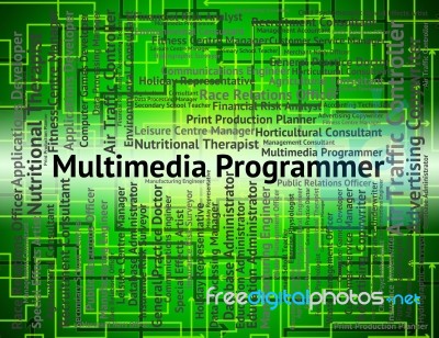 Multimedia Programmer Represents Occupations Programmers And Hir… Stock Image